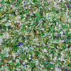 Crushed glass ready for recycling.